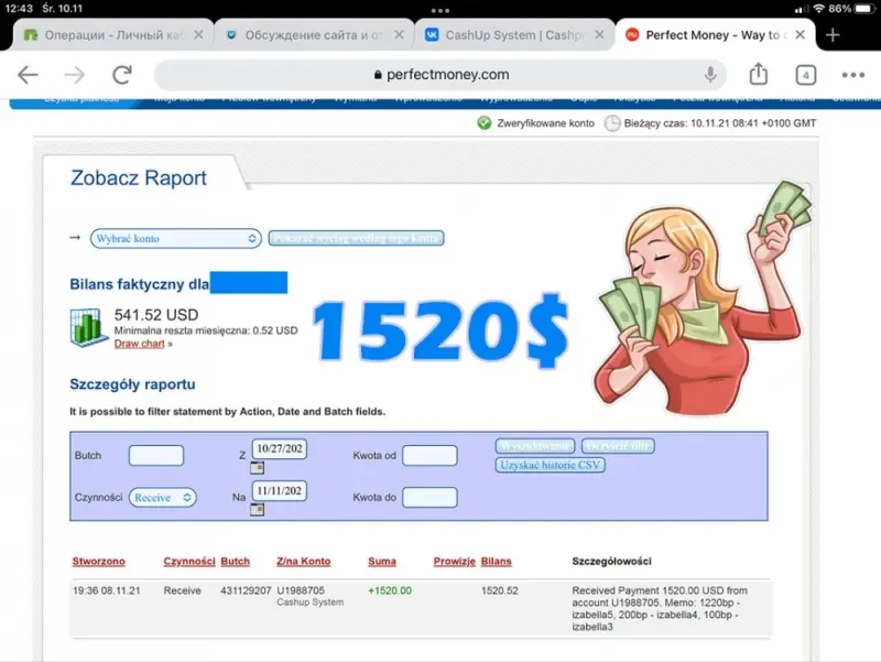 Очень приятно отписаться об очередной выплате 1520$ из Cashup System!!!

Многие присоединяются к Cashup, убедившись, что проект не закрылся, и кусают локти, оглядываясь на участников, которые уже долгие годы развивают это сообщество. Проекту в мае исполнилось 9 лет. А значит кто-то потерял уже 9 лет своей жизни на скитание по хайпам, которые оставляют ваш баланс в лучшем случае на нуле. А cashproject это проект, в который зайти никогда не будет поздно. Просто чем раньше вы решитесь, тем быстрее сможете начать жить той жизнью, о которой мечтаете. 

Есть ли у вас другие варианты, как обеспечить свое будущее в более короткие сроки?

Проект уникальный, основанный на правильной идеологии! Я очень довольна своим участием в Cashup System!

Ссылка для ознакомления с проектом https://cashproject.ru/?a_aid=114573